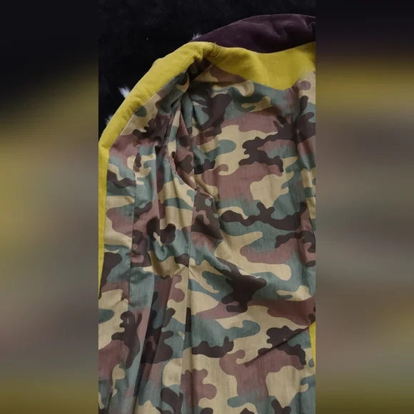 Upcycled One of A Kind Corduroy and Velvet lined Jacket with Sequin Detail - Picture 5 of 5